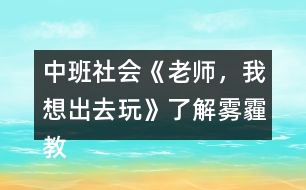 中班社會《老師，我想出去玩》（了解霧霾）教案反思