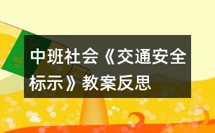 中班社會《交通安全標(biāo)示》教案反思