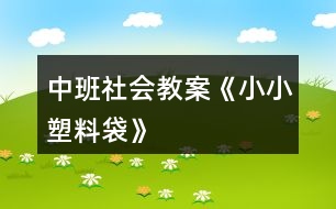 中班社會(huì)教案《小小塑料袋》