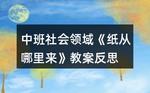 中班社會領(lǐng)域《紙從哪里來》教案反思