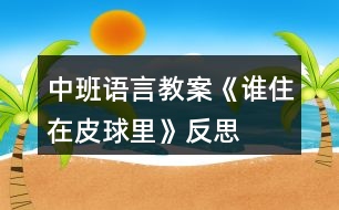 中班語(yǔ)言教案《誰(shuí)住在皮球里》反思