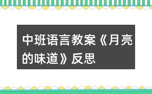 中班語(yǔ)言教案《月亮的味道》反思