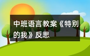 中班語(yǔ)言教案《特別的我》反思