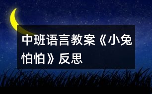 中班語言教案《小兔怕怕》反思