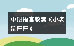 中班語(yǔ)言教案《小老鼠普普》