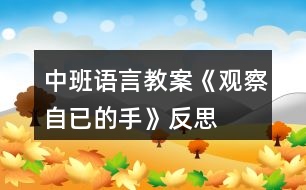 中班語(yǔ)言教案《觀察自已的手》反思