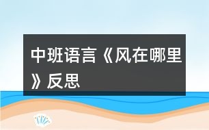 中班語言《風在哪里》反思