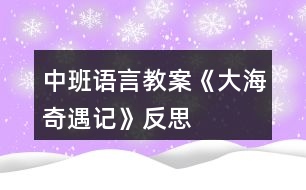 中班語言教案《大海奇遇記》反思