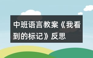 中班語言教案《我看到的標(biāo)記》反思