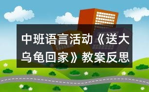 中班語(yǔ)言活動(dòng)《送大烏龜回家》教案反思