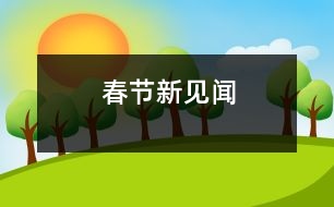 春節(jié)新見(jiàn)聞