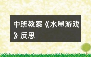 中班教案《水墨游戲》反思