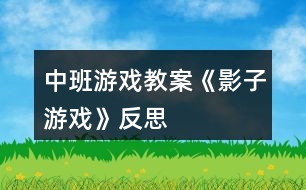 中班游戲教案《影子游戲》反思