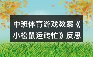 中班體育游戲教案《小松鼠運(yùn)磚忙》反思