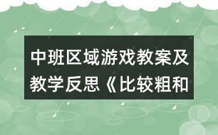 中班區(qū)域游戲教案及教學(xué)反思《比較粗和細(xì)》