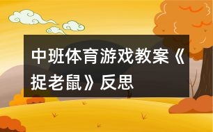 中班體育游戲教案《捉老鼠》反思