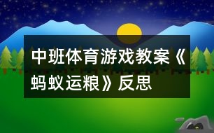 中班體育游戲教案《螞蟻運糧》反思