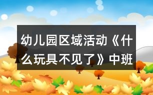 幼兒園區(qū)域活動《什么玩具不見了》中班益智游戲教案