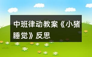 中班律動教案《小豬睡覺》反思