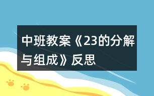 中班教案《2、3的分解與組成》反思