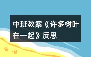 中班教案《許多樹葉在一起》反思