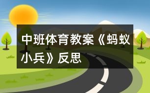 中班體育教案《螞蟻小兵》反思