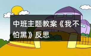 中班主題教案《我不怕黑》反思