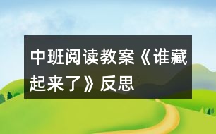 中班閱讀教案《誰藏起來了》反思