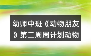 幼師中班《動(dòng)物朋友》第二周周計(jì)劃動(dòng)物不一樣