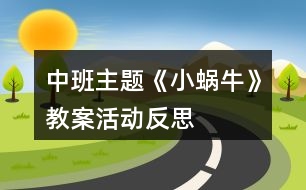 中班主題《小蝸?！方贪富顒臃此?></p>										
													<h3>1、中班主題《小蝸?！方贪富顒臃此?/h3><p>　　設(shè)計背景</p><p>　　初春到來，萬物蘇醒，各種小動物開始出來活動。為了讓幼兒更深的感受大自然的神奇，引用了小朋友們比較常見的小動物蝸牛，生成了本次教學(xué)活動主題《小蝸?！贰?/p><p>　　活動目標(biāo)</p><p>　　1 認識蝸牛了解蝸牛的一些習(xí)性特點。</p><p>　　2 引導(dǎo)幼兒在畫 ，看說的基礎(chǔ)上，創(chuàng)造性地運用橡皮泥制作蝸牛，提高動腦動手能力，進一步激發(fā)關(guān)注的情趣。</p><p>　　3 鼓勵幼兒大膽地表現(xiàn)自我，感受做做玩玩的快樂。</p><p>　　4 培養(yǎng)幼兒敏銳的觀察能力。</p><p>　　5 愿意大膽嘗試，并與同伴分享自己的心得。</p><p>　　6 發(fā)展幼兒的觀察、分析能力、動手能力。</p><p>　　7 探索、發(fā)現(xiàn)生活中的多樣性及特征。</p><p>　　重點難點</p><p>　　重點：輔導(dǎo)提高幼兒動腦動手能力，進一步激發(fā)關(guān)注的情趣。</p><p>　　難點：引導(dǎo)幼兒大膽地表現(xiàn)自我，感覺做做玩玩的樂趣。</p><p>　　活動準備</p><p>　　1 實物小蝸牛若干。</p><p>　　2 制作好的一只橡皮泥小蝸牛。</p><p>　　3 材料：彩色橡皮泥.牙簽.人手一份。</p><p>　　活動過程</p><p>　　一、導(dǎo)入</p><p>　　聽音樂《蝸牛與黃鸝鳥》安定幼兒情緒，并引起幼兒對小蝸牛的好奇心，從而我出示實物小蝸牛。</p><p>　　二、欣賞蝸牛</p><p>　　1 讓幼兒集體觀察蝸牛的外形特征，引導(dǎo)幼兒說出蝸牛身體小，身背著殼像小房子，而且殼是一圈圈的。</p><p>　　2 請個別幼兒用手摸摸蝸牛頭上的兩根觸角，然后觀察到受到刺激的觸角會順?biāo)偻鶜だ锟s進去，這時大家會覺得非常有趣。</p><p>　　三、認識蝸牛</p><p>　　1 這時候我會告訴幼兒這是蝸牛的觸角，蝸牛的眼睛就是長在觸角的頂端。</p><p>　　2 舉例說明：螞蟻也有觸角，當(dāng)兩只螞蟻的觸角碰到一起就是它們在對話，再用蝸牛與田螺.烏龜進行對比，找出相同點。它們的身體都會縮進殼里，而且殼都是有點硬的，因為它們都是軟體動物，所以身上都有殼，這樣它們就可以保護自己不受到傷害。</p><p>　　3 隨機教育：就像小朋友們要穿衣服，鞋子一樣，才不會弄臟身體還能保護自己。</p><p>　　四、了解蝸牛</p><p>　　1 帶領(lǐng)幼兒觀察蝸牛，了解蝸牛生活習(xí)性，仔細觀察蝸牛爬行，出示菜蟲與蝸牛進行比賽，突出蝸牛行動緩慢，是靠身體蠕動來爬行的。</p><p>　　2 小蝸牛的食物是什么呢?經(jīng)過搜索資料，我會出示部分實物并告訴幼兒蝸牛吃的東西可多了，有各種菜葉.蛋殼.菌類{如木耳.蘑菇等}還有一些枯了的樹枝.紅薯這些都是蝸牛的食物。蝸牛只喜歡呆在濕潤的地方，蝸牛睡覺的時候是縮在殼里的，它不但要冬眠還要夏眠，就像小朋友們一樣，不但要睡午覺，到了晚上也要睡覺，這樣才能身體棒棒，快長快高。</p><p>　　五、小結(jié)</p><p>　　通過學(xué)習(xí)了解小蝸牛身上背著殼都有自我保護能力，那么小朋友呢?應(yīng)該怎么做?引導(dǎo)幼兒自我保護意識并要愛護小蝸牛，不傷害小動物，熱愛大自然的情感。</p><p>　　六、延伸活動</p><p>　　做一做，彩色橡皮泥小蝸牛</p><p>　　1 引導(dǎo)幼兒多制作大小顏色不同的蝸牛，并添上花.草，豐富幼兒的想象空間。</p><p>　　2 幼兒動手制作。</p><p>　　3 展示幼兒作品欣賞，鼓勵大膽創(chuàng)作的幼兒，并給予表揚。</p><p>　　教學(xué)反思</p><p>　　1 課前導(dǎo)入得太直接，不夠貼近生活化。</p><p>　　2 教學(xué)教具過少，沒有掛圖。</p><p>　　3 師生互動過少，課上應(yīng)該穿插多種游戲進行。</p><h3>2、中班教案《小蝸?！泛此?/h3><p><strong>設(shè)計背景</strong></p><p>　　初春到來，萬物蘇醒，各種小動物開始出來活動。為了讓幼兒更深的感受大自然的神奇，引用了小朋友們比較常見的小動物蝸牛，生成了本次教學(xué)活動主題《小蝸?！?。</p><p><strong>活動目標(biāo)</strong></p><p>　　1 認識蝸牛了解蝸牛的一些習(xí)性特點。</p><p>　　2 引導(dǎo)幼兒在畫看說的基礎(chǔ)上，創(chuàng)造性地運用橡皮泥制作蝸牛，提高動腦動手能力，進一步激發(fā)關(guān)注的情趣。</p><p>　　3 鼓勵幼兒大膽地表現(xiàn)自我，感受動手操作的快樂。</p><p>　　4 培養(yǎng)幼兒動手操作的能力，并能根據(jù)所觀察到得現(xiàn)象大膽地在同伴之間交流。</p><p>　　5 能展開豐富的想象，大膽自信地向同伴介紹自己的作品。</p><p><strong>重點難點</strong></p><p>　　重點：輔導(dǎo)提高幼兒動腦動手能力，進一步激發(fā)關(guān)注的情趣。</p><p>　　難點：引導(dǎo)幼兒大膽地表現(xiàn)自我，感覺做做玩玩的樂趣。</p><p><strong>活動準備</strong></p><p>　　1 實物小蝸牛若干。</p><p>　　2 制作好的一只橡皮泥小蝸牛。</p><p>　　3 材料：彩色橡皮泥.牙簽.人手一份。</p><p><strong>活動過程</strong></p><p>　　一、導(dǎo)入</p><p>　　聽音樂《蝸牛與黃鸝鳥》安定幼兒情緒，并引起幼兒對小蝸牛的好奇心，從而我出示實物小蝸牛。</p><p>　　二、欣賞蝸牛</p><p>　　1 讓幼兒集體觀察蝸牛的外形特征，引導(dǎo)幼兒說出蝸牛身體小，身背著殼像小房子，而且殼是一圈圈的。</p><p>　　2 請個別幼兒用手摸摸蝸牛頭上的兩根觸角，然后觀察到受到刺激的觸角會順?biāo)偻鶜だ锟s進去，這時大家會覺得非常有趣。</p><p>　　三、認識蝸牛</p><p>　　1 這時候我會告訴幼兒這是蝸牛的觸角，蝸牛的眼睛就是長在觸角的頂端。</p><p>　　2 舉例說明：螞蟻也有觸角，當(dāng)兩只螞蟻的觸角碰到一起就是它們在對話，再用蝸牛與田螺.烏龜進行對比，找出相同點。它們的身體都會縮進殼里，而且殼都是有點硬的，因為它們都是軟體動物，所以身上都有殼，這樣它們就可以保護自己不受到傷害。</p><p>　　3 隨機教育：就像小朋友們要穿衣服，鞋子一樣，才不會弄臟身體還能保護自己。</p><p>　　四、了解蝸牛</p><p>　　1 帶領(lǐng)幼兒觀察蝸牛，了解蝸牛生活習(xí)性，仔細觀察蝸牛爬行，出示菜蟲與蝸牛進行比賽，突出蝸牛行動緩慢，是靠身體蠕動來爬行的。</p><p>　　2 小蝸牛的食物是什么呢?經(jīng)過搜索資料，我會出示部分實物并告訴幼兒蝸牛吃的東西可多了，有各種菜葉.蛋殼.菌類{如木耳.蘑菇等}還有一些枯了的樹枝.紅薯這些都是蝸牛的食物。蝸牛只喜歡呆在濕潤的地方，蝸牛睡覺的時候是縮在殼里的，它不但要冬眠還要夏眠，就像小朋友們一樣，不但要睡午覺，到了晚上也要睡覺，這樣才能身體棒棒，快長快高。</p><p>　　五、小結(jié)</p><p>　　通過學(xué)習(xí)了解小蝸牛身上背著殼都有自我保護能力，那么小朋友呢?應(yīng)該怎么做?引導(dǎo)幼兒自我保護意識并要愛護小蝸牛，不傷害小動物，熱愛大自然的情感。</p><p>　　六、延伸活動</p><p>　　做一做，彩色橡皮泥小蝸牛</p><p>　　1 引導(dǎo)幼兒多制作大小顏色不同的蝸牛，并添上花.草，豐富幼兒的想象空間。</p><p>　　2 幼兒動手制作。</p><p>　　3 展示幼兒作品欣賞，鼓勵大膽創(chuàng)作的幼兒，并給予表揚。</p><p><strong>教學(xué)反思</strong></p><p>　　1 課前導(dǎo)入得太直接，不夠貼近生活化。</p><p>　　2 教學(xué)教具過少，沒有掛圖。</p><p>　　3 師生互動過少，課上應(yīng)該穿插多種游戲進行。</p><h3>3、中班美術(shù)泥工活動教案《小蝸?！泛此?/h3><p><strong>【活動目標(biāo)】</strong></p><p>　　1、學(xué)習(xí)運用捏、團、搓、卷等技能用橡皮泥做蝸牛。</p><p>　　2、感受泥工活動的樂趣。</p><p>　　3、激發(fā)孩子喜歡小動物、愛護小動物的情感。</p><p>　　4、引導(dǎo)幼兒能用輔助材料豐富作品，培養(yǎng)他們大膽創(chuàng)新能力。</p><p>　　5、培養(yǎng)幼兒養(yǎng)成有序擺放工具、材料的習(xí)慣。</p><p><strong>【活動準備】</strong></p><p>　　橡皮泥、火柴若干;課件;背景音樂;背景桌面。</p><p><strong>【活動過程】</strong></p><p>　　1、看課件，引起幼兒興趣</p><p>　　——先出示泥工蝸牛的身體，