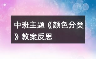 中班主題《顏色分類》教案反思