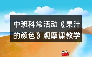 中班科?；顒?dòng)《果汁的顏色》觀摩課教學(xué)設(shè)計(jì)