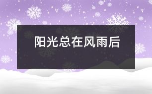 陽(yáng)光總在風(fēng)雨后