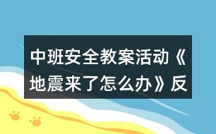 中班安全教案活動(dòng)《地震來了怎么辦》反思