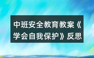 中班安全教育教案《學會自我保護》反思