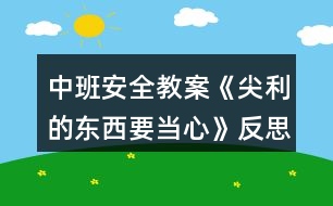 中班安全教案《尖利的東西要當(dāng)心》反思