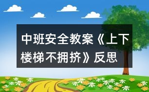 中班安全教案《上下樓梯不擁擠》反思