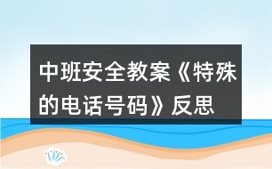 中班安全教案《特殊的電話號碼》反思