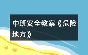 中班安全教案《危險(xiǎn)地方》