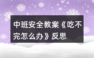 中班安全教案《吃不完怎么辦》反思