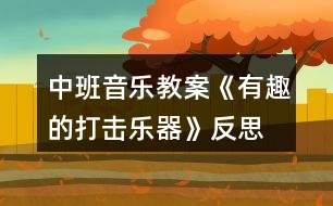 中班音樂教案《有趣的打擊樂器》反思