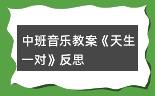 中班音樂(lè)教案《天生一對(duì)》反思