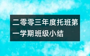 二零零三年度托班第一學期班級小結(jié)