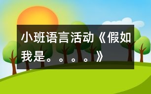 小班語(yǔ)言活動(dòng)《假如我是。。。。》