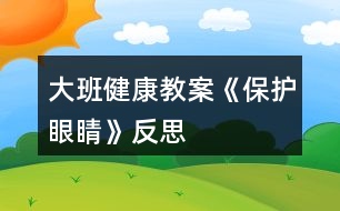 大班健康教案《保護(hù)眼睛》反思