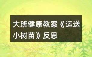 大班健康教案《運(yùn)送小樹苗》反思