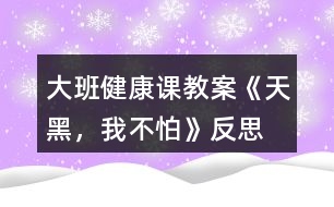 大班健康課教案《天黑，我不怕》反思