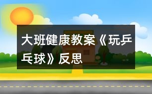 大班健康教案《玩乒乓球》反思