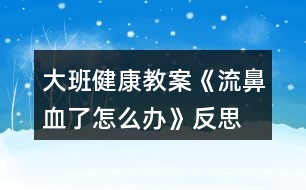 大班健康教案《流鼻血了怎么辦》反思