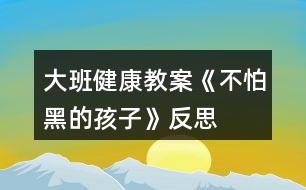 大班健康教案《不怕黑的孩子》反思